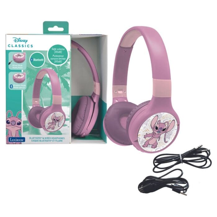 Lexibook HPBT010D1 Disney Stitch Bluetooth & Wired Foldable Headphones - Purple - Image 5