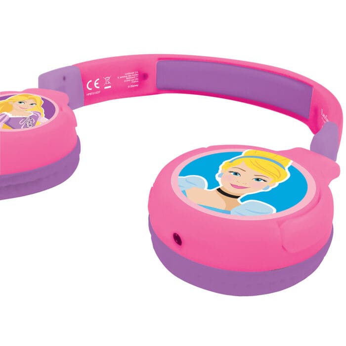 Lexibook HPBT010DP Disney Princess Bluetooth & Wired Foldable Headphones - Image 3