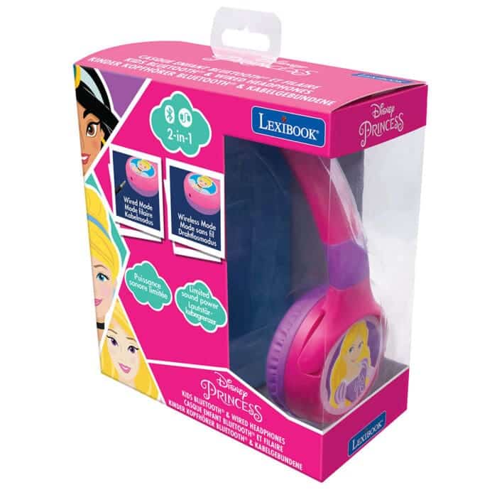 Lexibook HPBT010DP Disney Princess Bluetooth & Wired Foldable Headphones - Image 4