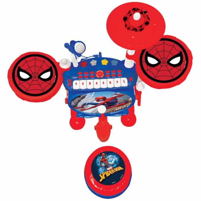 Lexibook K610SP Spider-Man Electronic Luminous Drums Set with Seat - Image 2