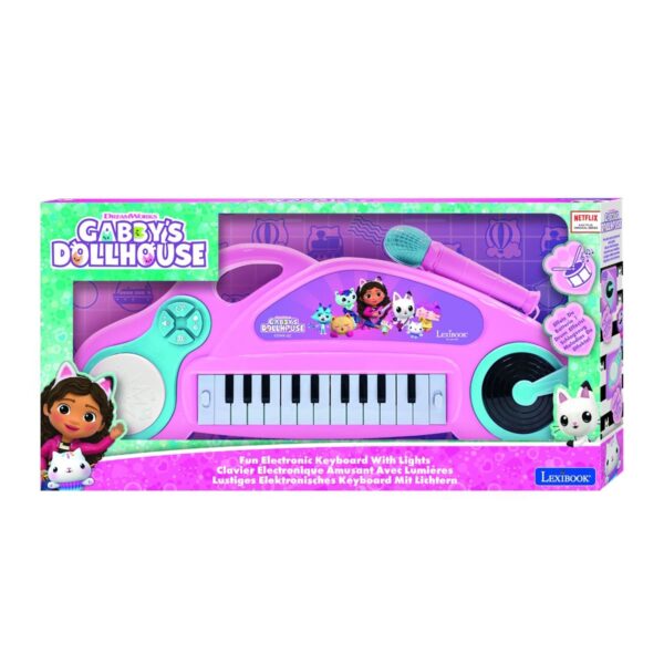 Lexibook K704GDH Gabby's Dollhouse Electronic Keyboard with Lights & Microphone - Image 3