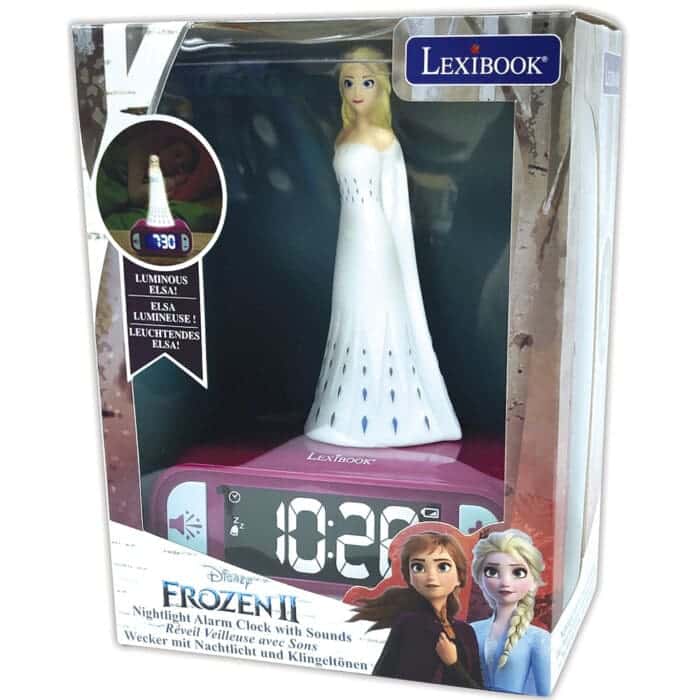 Lexibook RL800FZ 3D Disney Frozen II Elsa Childrens Clock with Night Light - Image 2