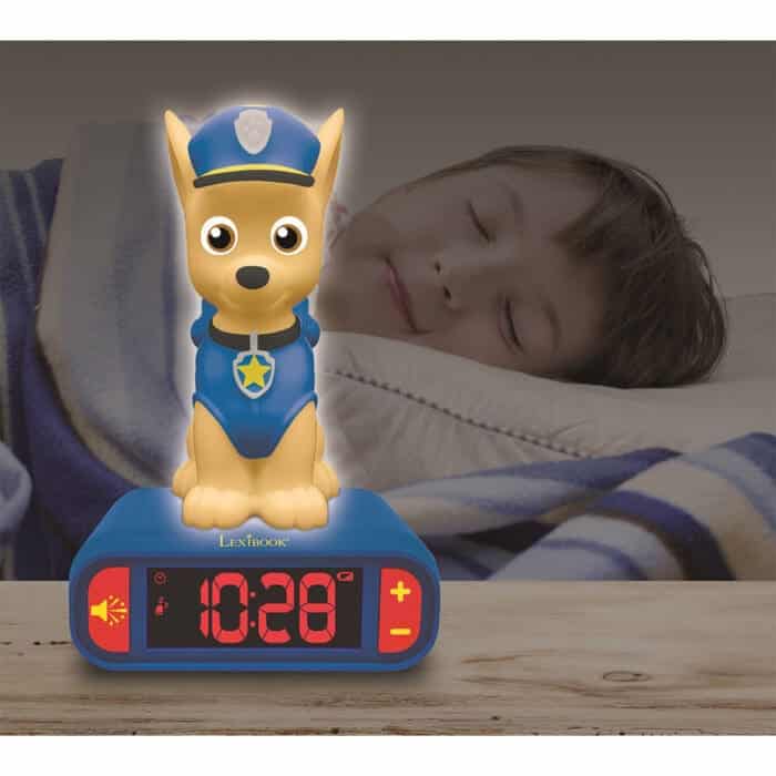 Lexibook RL800PA 3D Paw Patrol Chase Childrens Clock with Night Light - Image 4