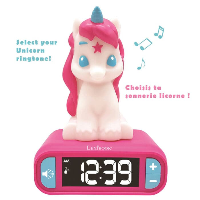 Lexibook RL800UNI 3D Unicorn Childrens Clock with Night Light - Image 2