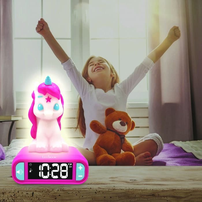 Lexibook RL800UNI 3D Unicorn Childrens Clock with Night Light - Image 5