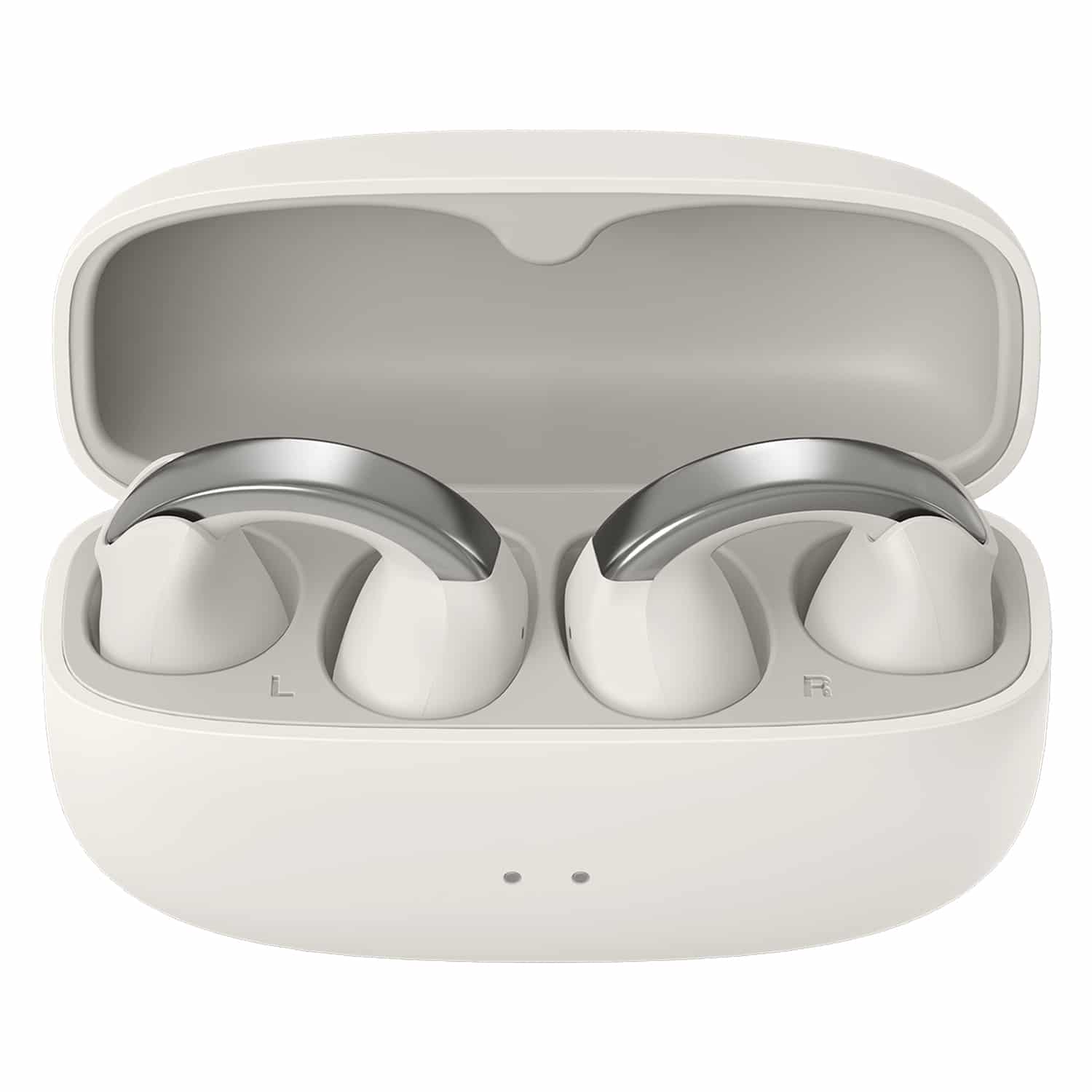 JVC Nearphones Wireless Open-Earbuds - White Ha npt w case open front xpx jpg