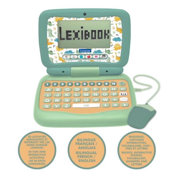 Lexibook My First Dinausaur Educational Laptop - Engishfrench - Express1worlduk Jcdinoi Jpg