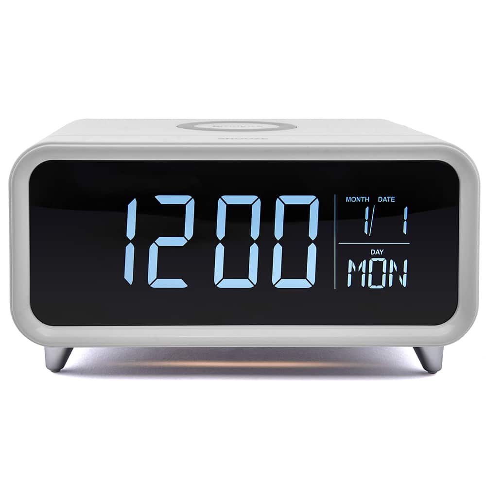 Groov-e Athena Alarm Clock with Wireless Charging Pad & Night Light - White Gvwc whitejpg