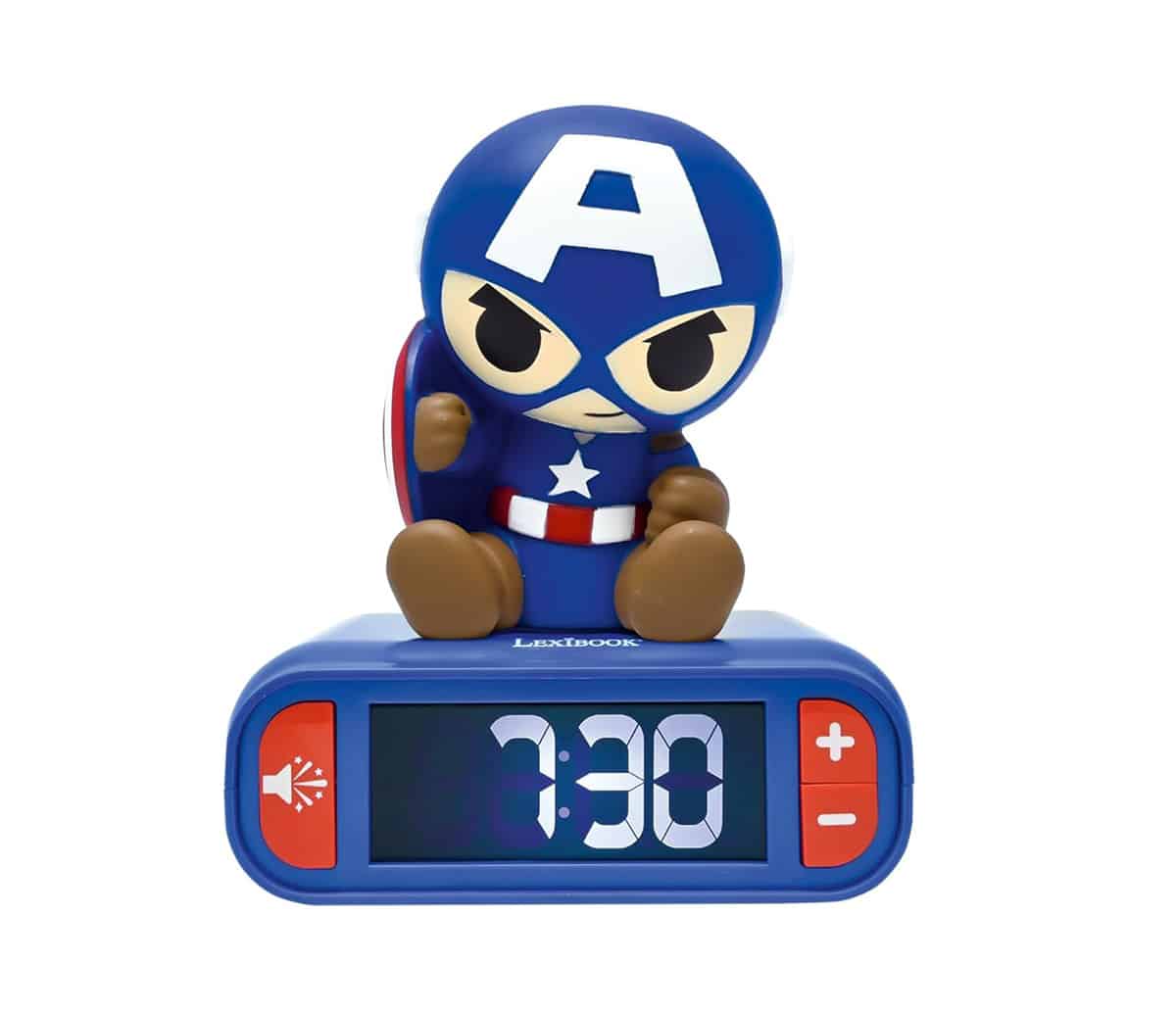 Lexibook 3D Captain America Childrens Clock with Night Light Rlav jpg